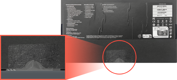 정품 박스 개봉 시 (TEAR 라인 개봉) 참고 이미지